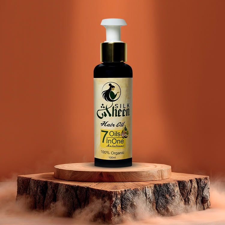 Silk Sheen 7 Oils in One Hair Oil – 100% Organic Hair Strengthening Formula (100ml)